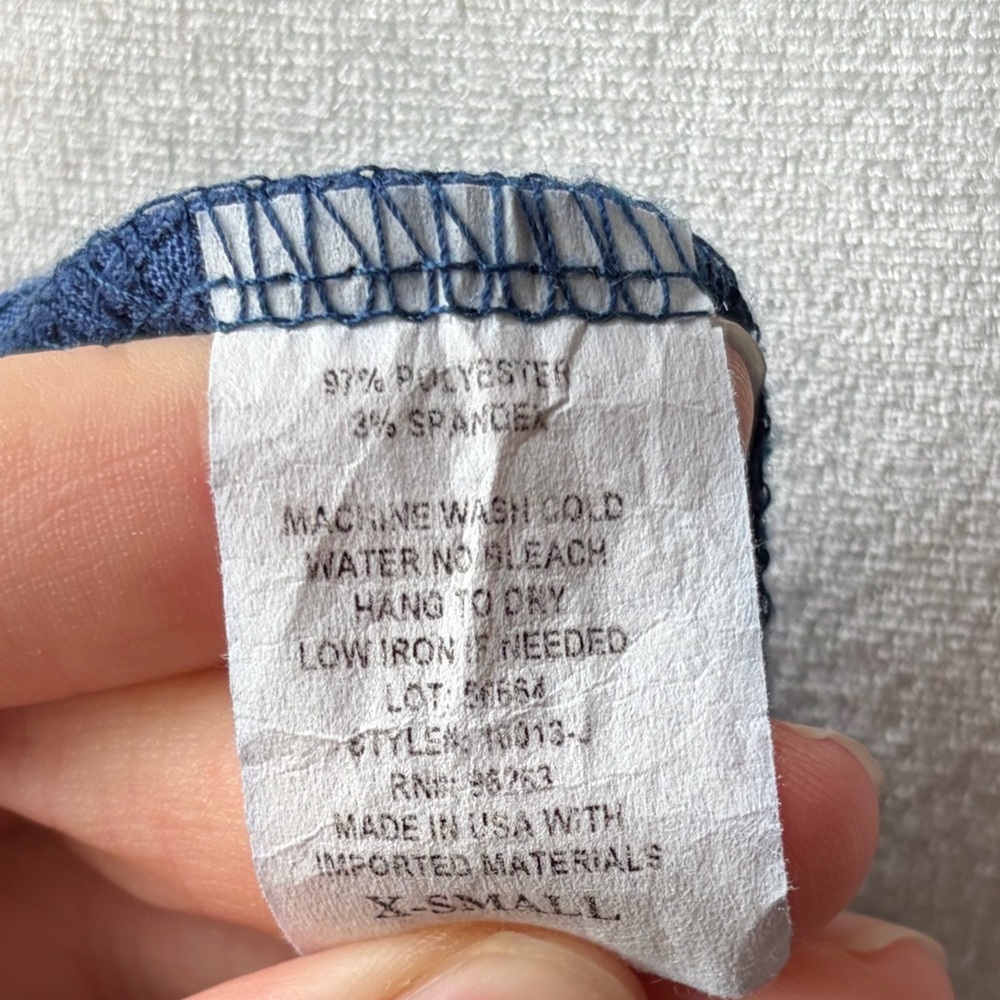 LIVI by Olivia Rae Ruched Ribbed Polo Mini Dress Blue XS - Picture 9 of 9